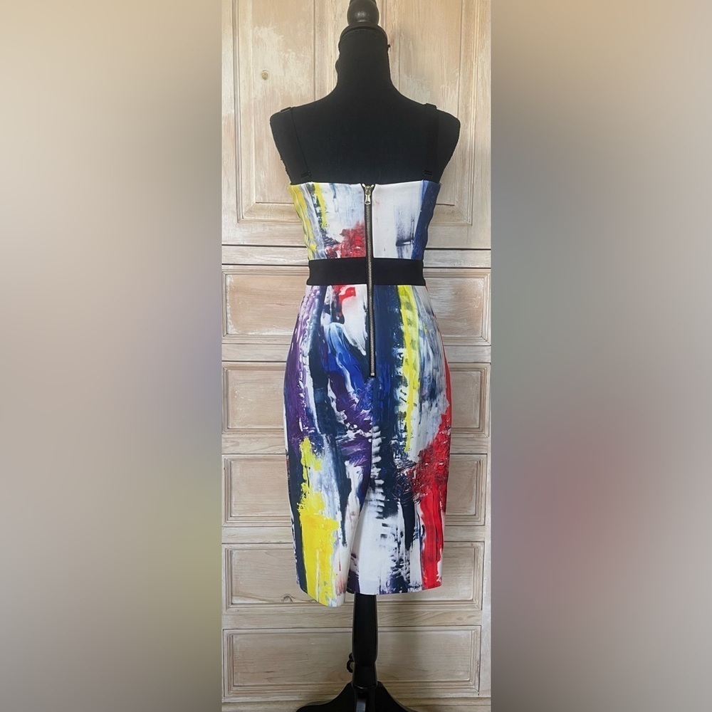 Milly Multicolor Splatter Pencil Dress Size 2 - Picture 3 of 9